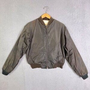 BUD BERMA MENS VINTAGE BROWN FLIGHT JACKET SIZE 40 REVERSIBLE